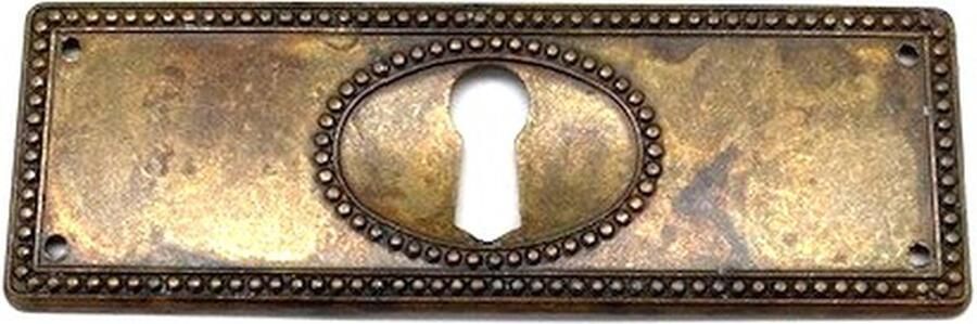 Metal Style Sleutelplaat Messing antiek Ovale Kralenketting 97x33mm