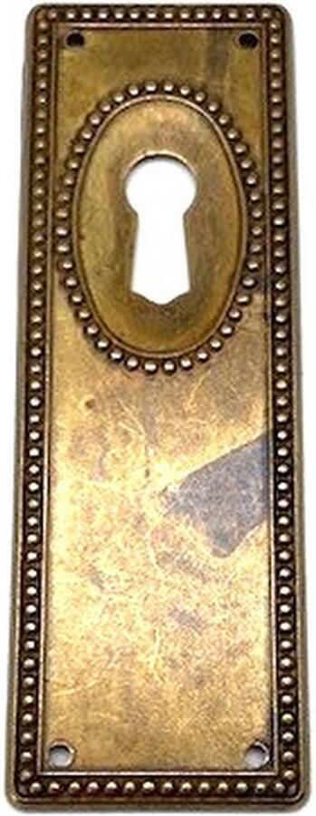 Metal Style Sleutelplaat Messing antiek Ovale Kralenketting verticaal 33x97mm