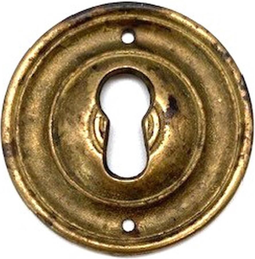 Metal Style Sleutelplaat Messing antiek rond Groot 50mm