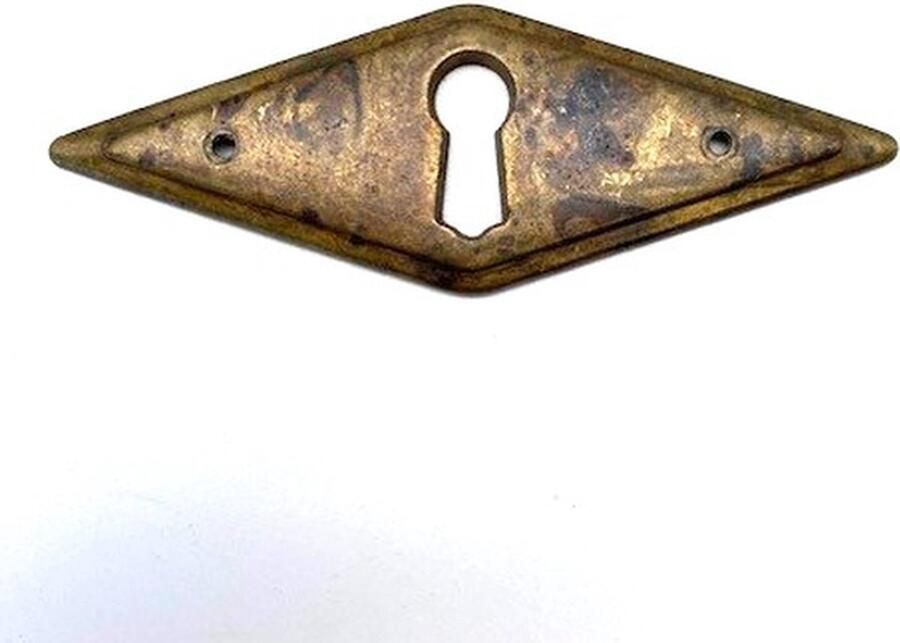 Metal Style Sleutelplaat Messing Antiek Ruit 73x25mm