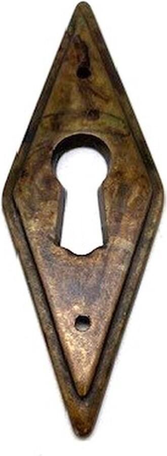 Metal Style Sleutelplaat Messing Antiek Ruit verticaal 25x73mm