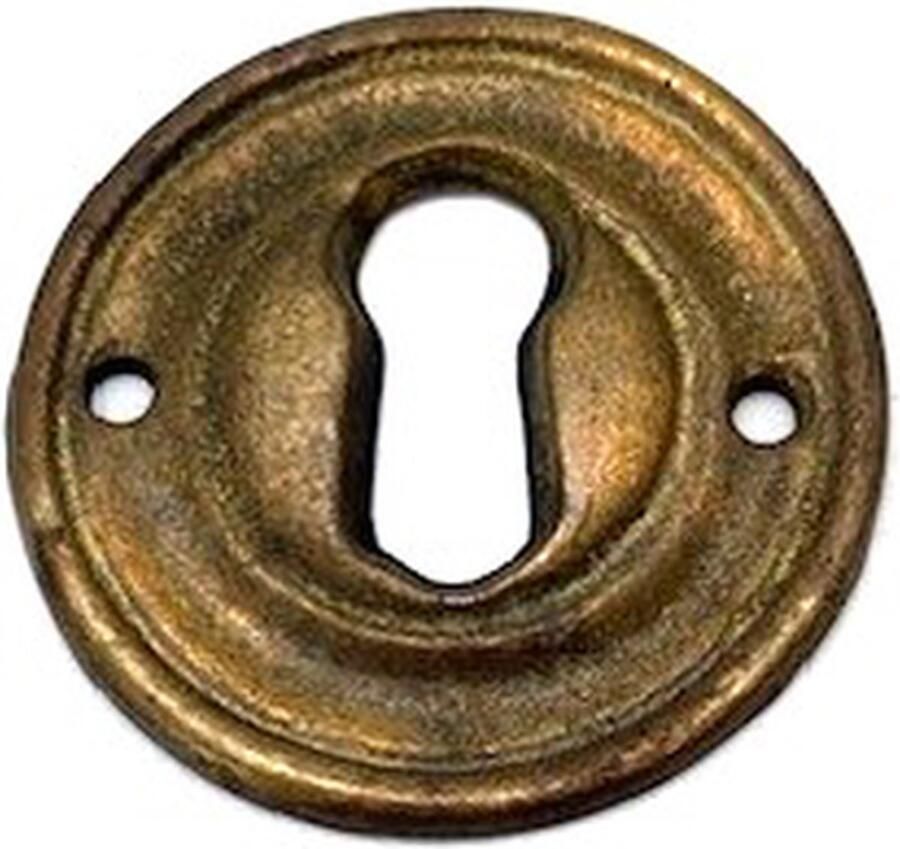 Metal Style Sleutelplaatje Messing antiek rond 34mm
