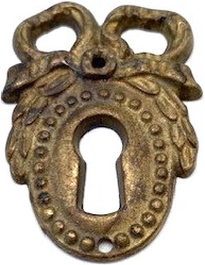 Metal Style Sleutelplaatje Messing antiek Strik Klein 24x47mm