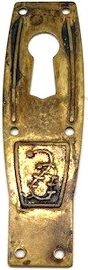 Metal Style Sleutelplaatje Messing antiek verticaal klein 20x68mm