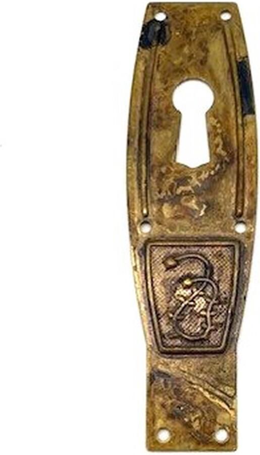 Metal Style Sleutelplaatje Messing antiek verticaal middelgroot 25x88mm