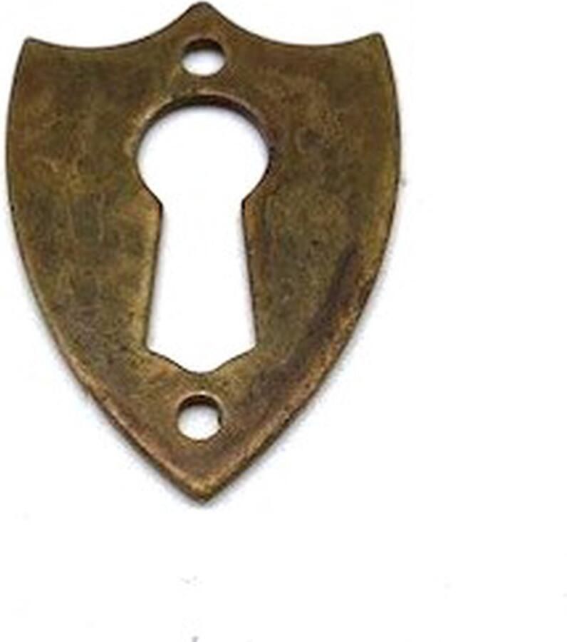 Metal Style Sleutelplaatje Messing Antiek Wapenschild 24x34mm