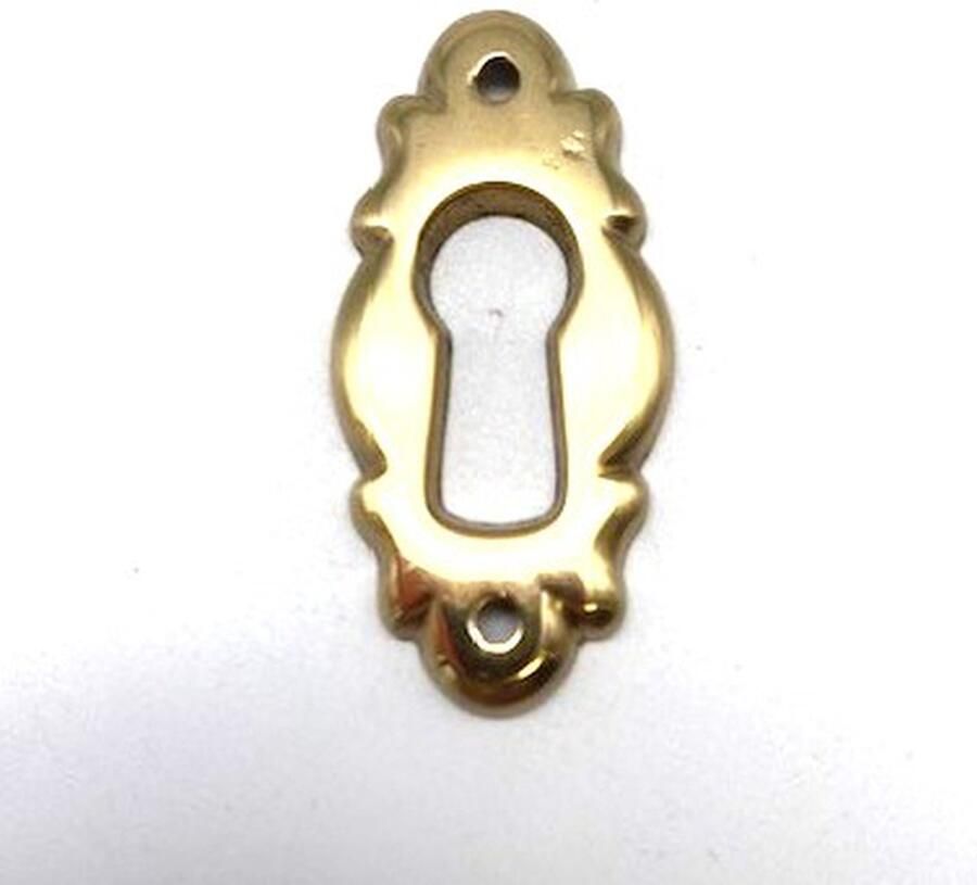 Metal Style Sleutelplaatje Messing glanzend Klein 18x37mm