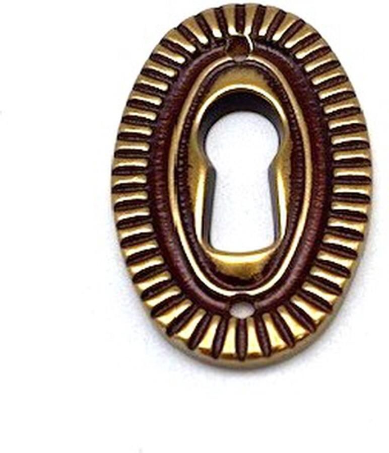 Metal Style Sleutelplaatje Messing glanzend Klein 25x38mm