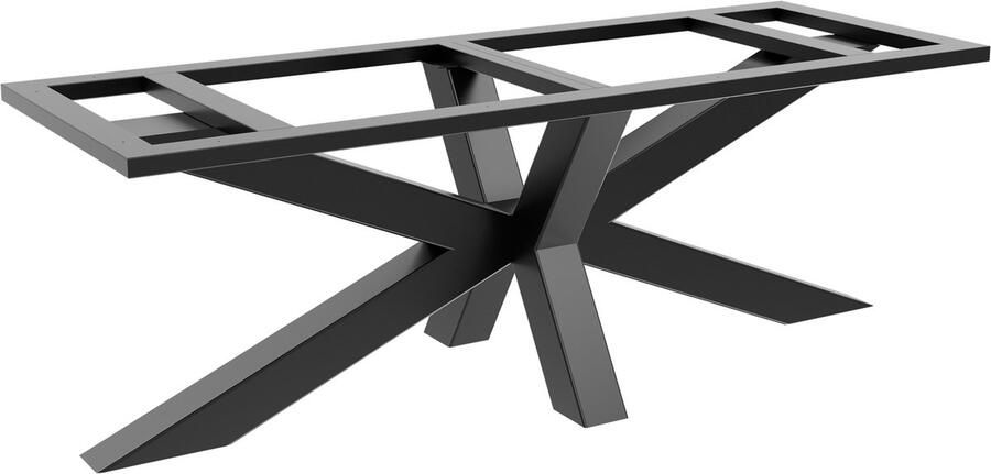 MetaloPro Acamar Frame Extreme – Industrieel Tafelonderstel van Staal Spin- en Stervormig Design Ultieme Stabiliteit voor Eet- en Vergadertafels 220x80x76cm