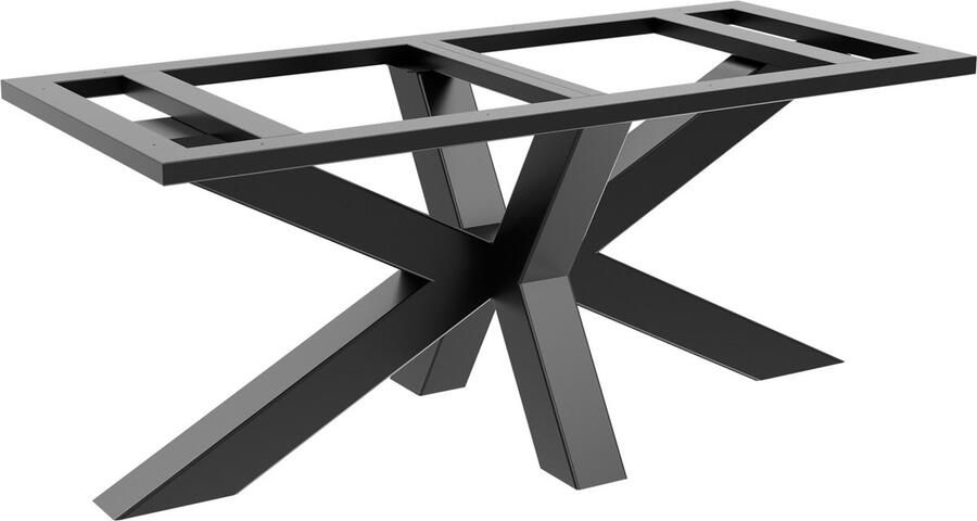 MetaloPro Acamar Frame Extreme – Industrieel Tafelonderstel van Staal Spin- en Stervormig Design Ultieme Stabiliteit voor Eet- en Vergadertafels 180x80x76cm