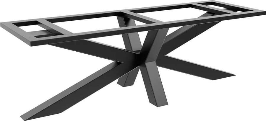 MetaloPro Acamar Frame Extreme – Industrieel Tafelonderstel van Staal Spin- en Stervormig Design Ultieme Stabiliteit voor Eet- en Vergadertafels 240x80x76cm