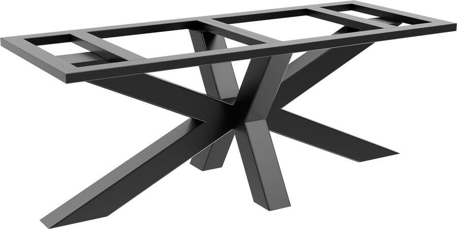 MetaloPro Acamar Frame Extreme – Industrieel Tafelonderstel van Staal Spin- en Stervormig Design Ultieme Stabiliteit voor Eet- en Vergadertafels 200x80x76cm