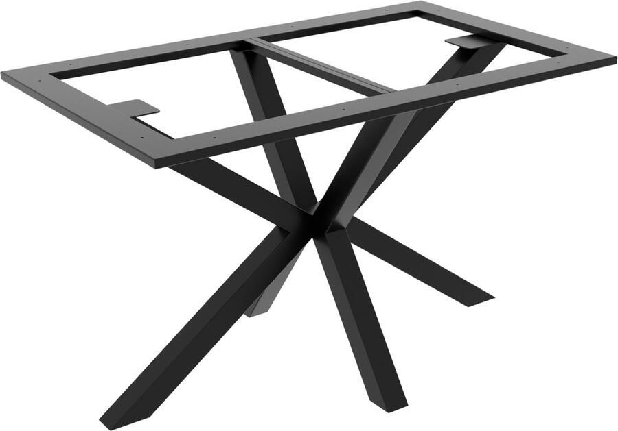 MetaloPro Acamar Frame Tafelonderstel – Modern Zwart Stalen Onderstel in Spin- en Stervorm voor Eet- Werk- en Vergadertafels 120x70x74cm