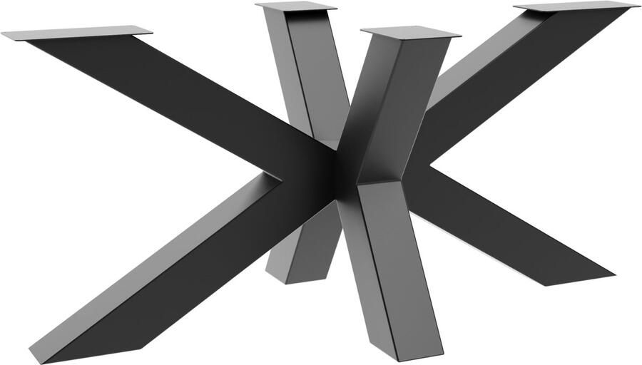 MetaloPro Tafelonderstel Acamar Extreme – Industriële Stalen Tafelpoten met Stervormig Design Poedercoating en Maximale Stabiliteit voor Eet- en Vergadertafels 160x80x72cm