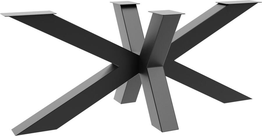 MetaloPro Tafelonderstel Acamar Extreme – Industriële Stalen Tafelpoten met Stervormig Design Poedercoating en Maximale Stabiliteit voor Eet- en Vergadertafels 180x80x72cm