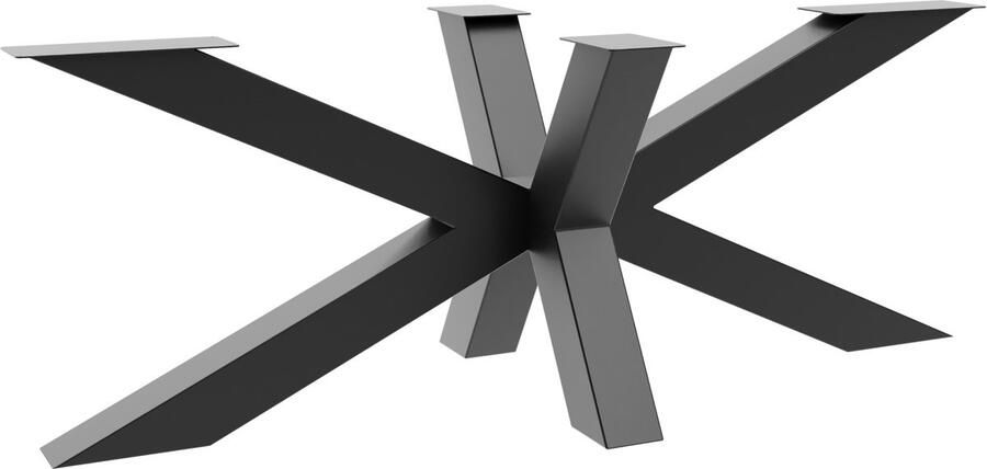 MetaloPro Tafelonderstel Acamar Extreme – Industriële Stalen Tafelpoten met Stervormig Design Poedercoating en Maximale Stabiliteit voor Eet- en Vergadertafels 200x80x72cm