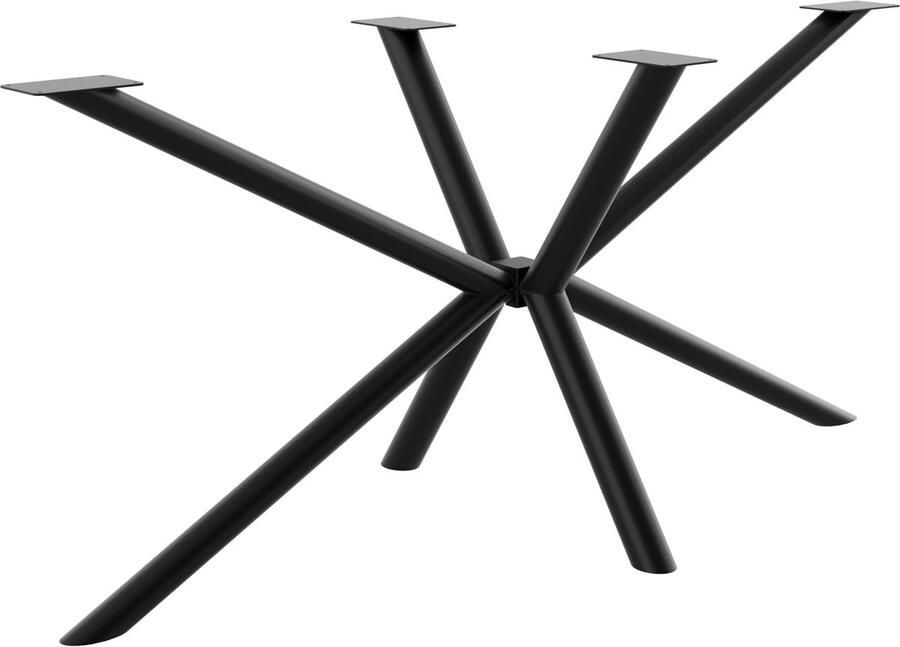 MetaloPro Tafelonderstel Acamar Pipe – Industrieel Metalen Tafelonderstel met Buisontwerp – Zwarte Stalen Basis voor Ronde & Ovale Tafelbladen – Modern Design voor Eet- & Vergadertafels 160x70x72cm