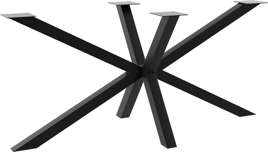 MetaloPro Tafelonderstel Acamar – Zwart Stalen Spinvormig Frame voor Eet- Werk- & Vergadertafels – Modern Design 160x70x72cm