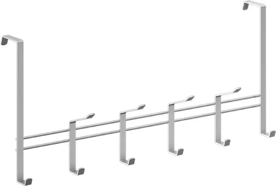 Metaltex Kapstok voor stompe deur 4 cm Zilvergrijs deurkapstok 10 haken 44 5x20 5 cm - Foto 2