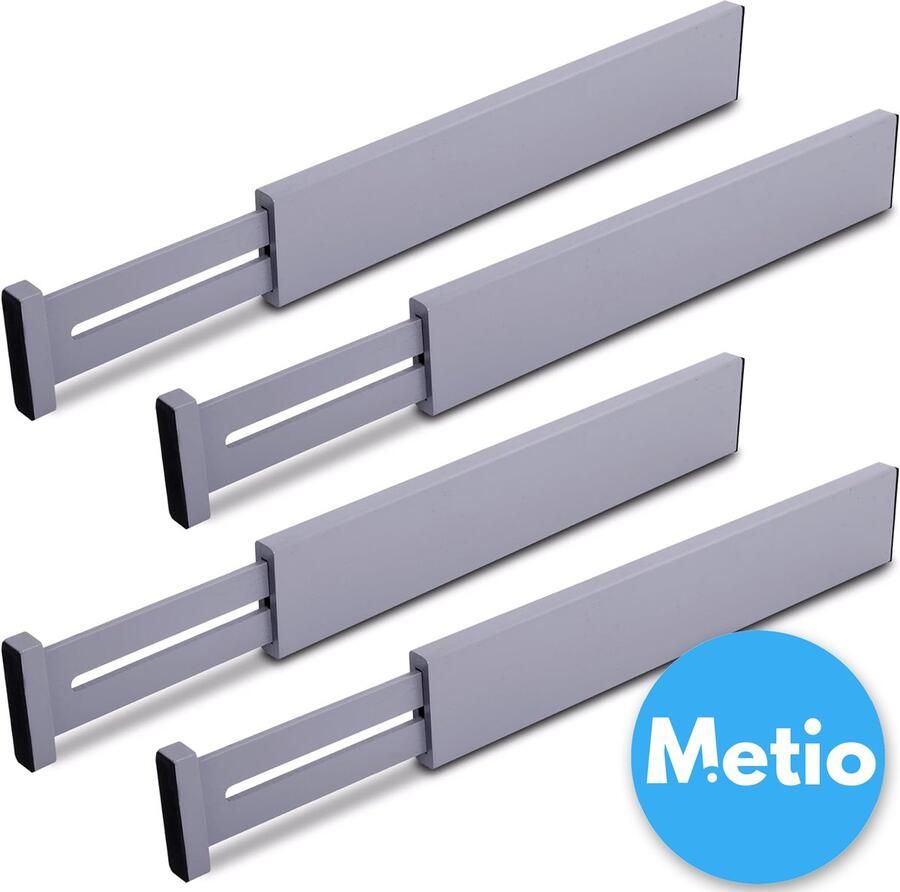Metio Bamboe Ladeverdelers Verstelbaar 38 1-45 cm Veerbelast Grijs Geschilderd Bamboe (4 stuks)