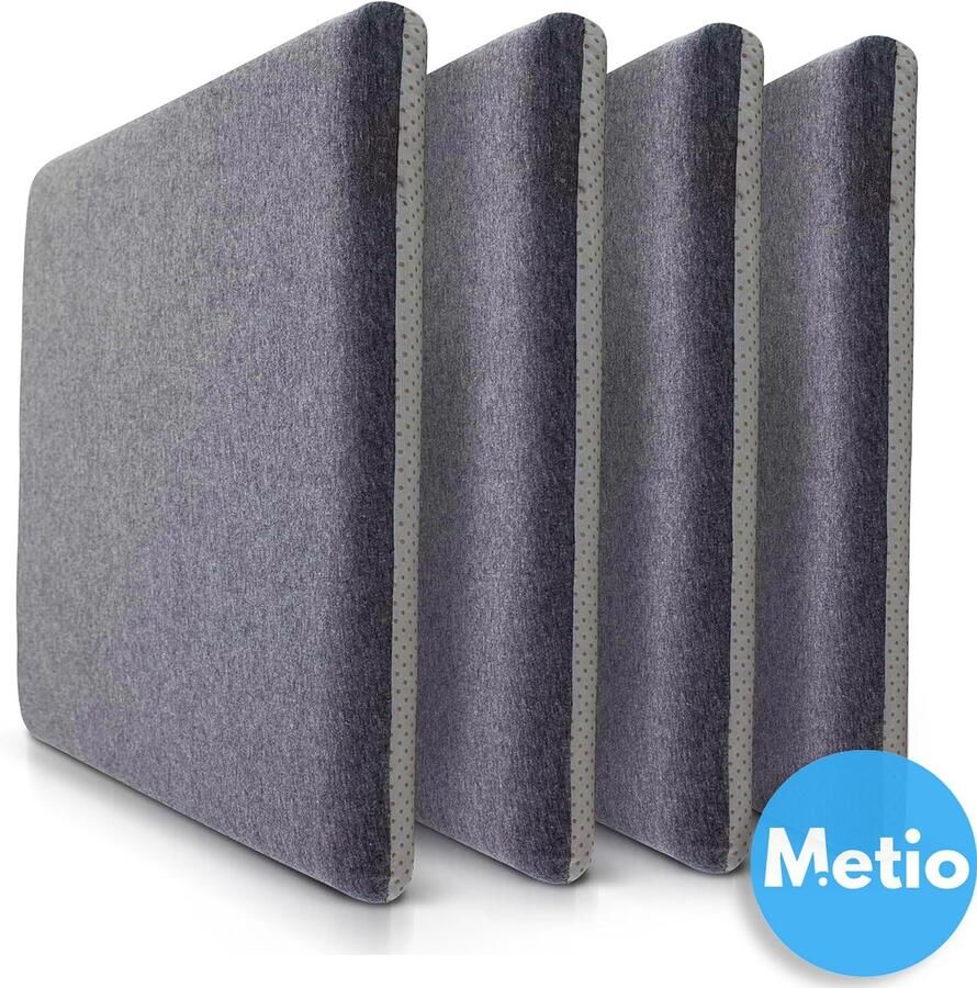 Metio – Set van 2 Memory Foam Stoelkussens 40x40x4 cm – Ergonomische Zitkussens met Antislip & Wasbare Hoes – Comfortabele Kussens voor Eetkamer Keuken & Bureau – Zwart – Scandinavisch Design