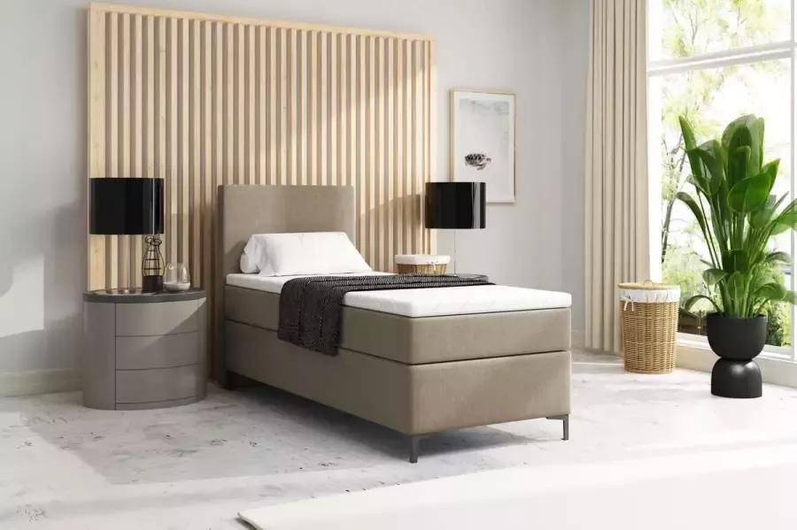 Meuba Home Atlanta Boxspring Beige 90x200 Stof Met topper cm