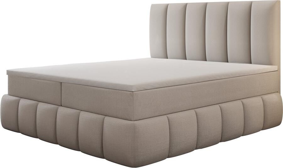 Meuba Home Bali Boxspring Beige 180x200 Cremona Stof Met topper 8cm
