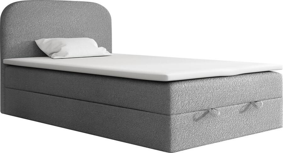 Meuba Home Vivaldi Boxspring Grijs 120x200 Stof Met topper 8cm