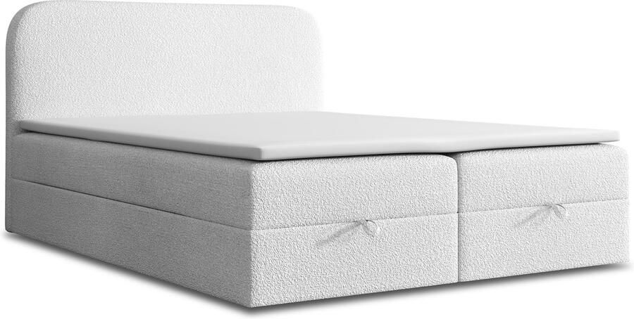 Meuba Home Vivaldi Boxspring Wit 180x200 Stof Met topper 8cm