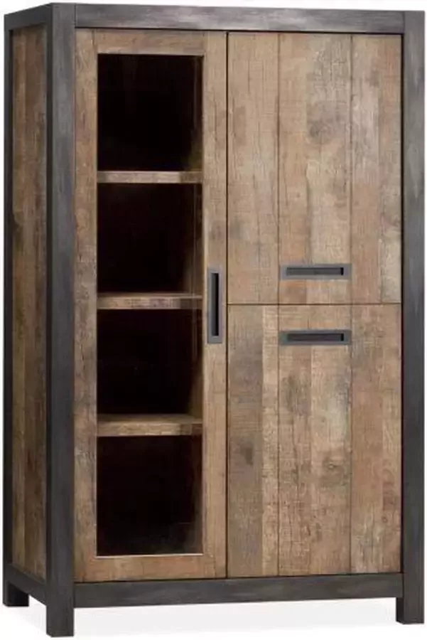 MEUBEL Coevorden combikast 1-deur glas 2-deurs