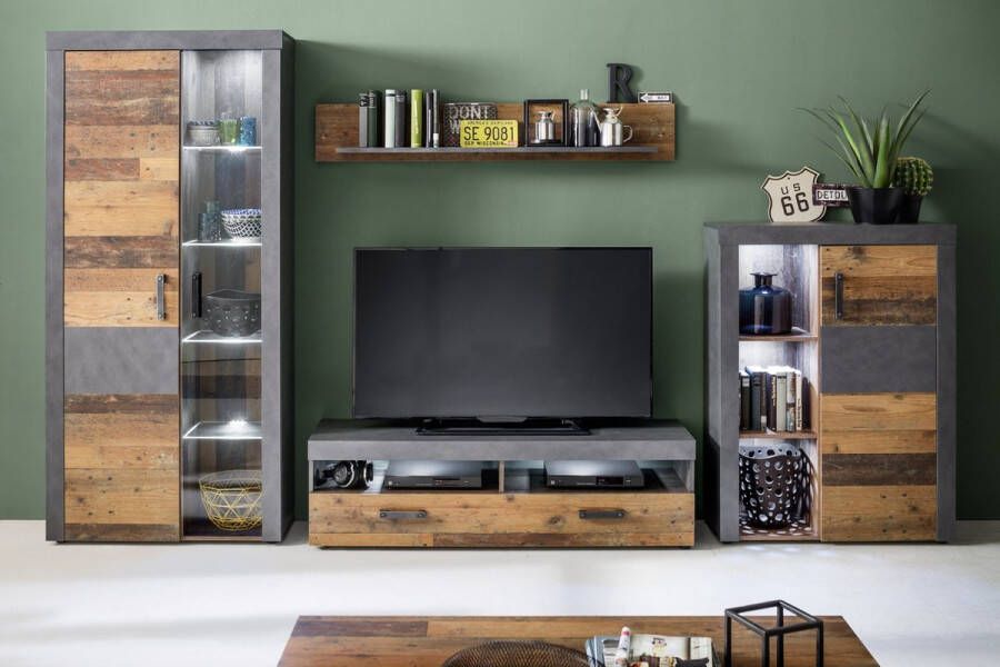 MEUBEL Complete Woonkamer set IJzendijke 4-delige set: dressoir salontafel eettafel uitschuifbaar & tv Complete Woonkamer s set