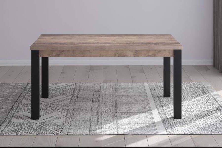 MEUBEL Eerbeek Eettafel 200cm Eiken Houtlook Rechthoekige Eettafel Eetkamertafel 8 personen