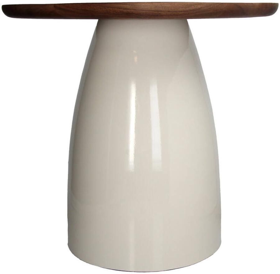 Meubel en Keuken Tafel Nature Hout Bruin Wit Bijzettafel