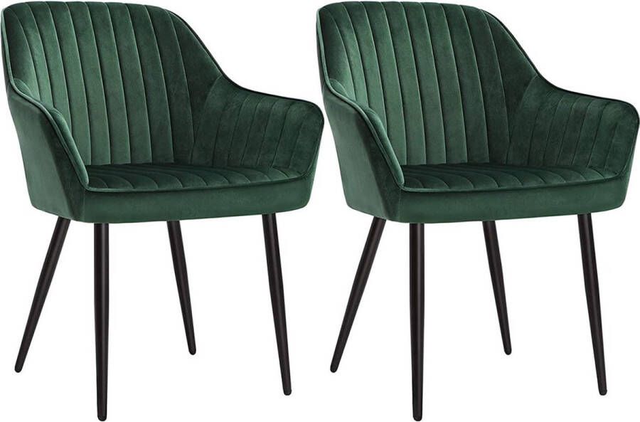 MeubelGigant Eetkamerstoelen Keukenstoelen fauteuils Lounge stoelen Set van 2 Groen