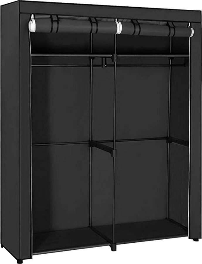 Meubel Gigant Garderobe met kledingstaven Linnenkast Kledingrek opvouwbaar 140 x 43 x 174 cm