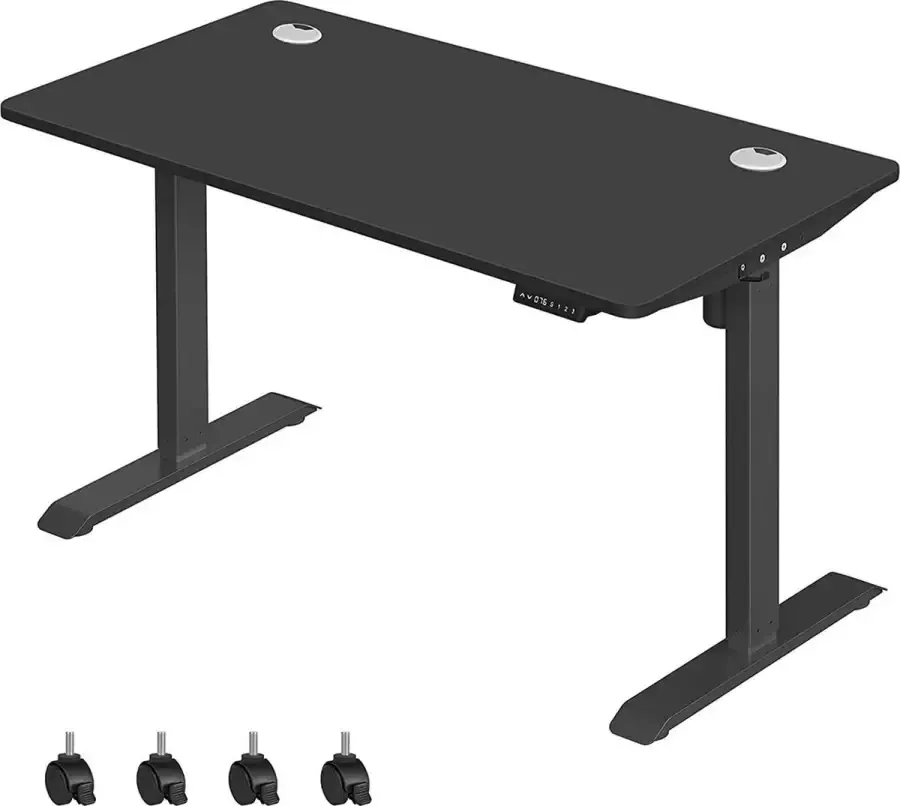 Meubel Gigant Hoogteverstelbaar bureau Elektrisch bureau 70 x 140 cm Traploos verstelbaar Zwart