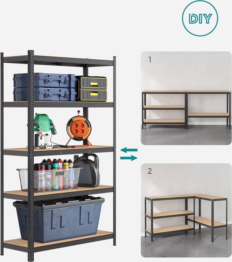 Meubel Gigant Kelderkast Stellingkast 200 cm hoog Belastbaarheid tot 300KG Grijs - Foto 2