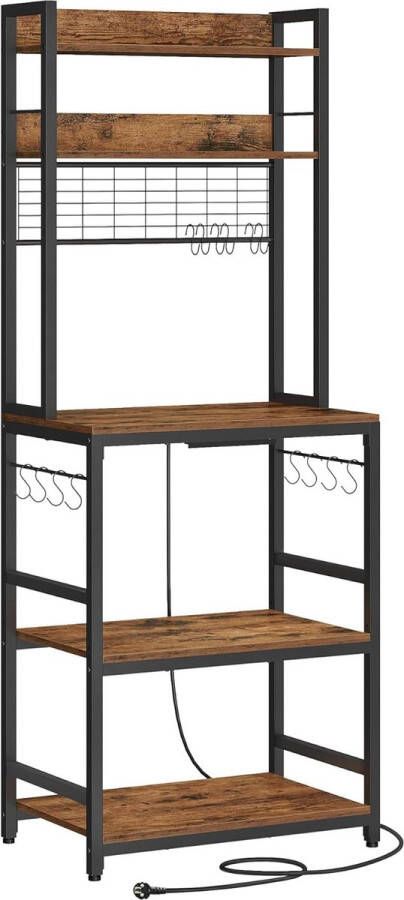 Meubel Gigant Keukenrek Keukenkast Met stopcontact 3 planken Metalen frame Zwart