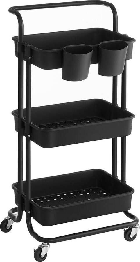 Meubel Gigant Keukenrek Trolley 3 niveaus Zwart