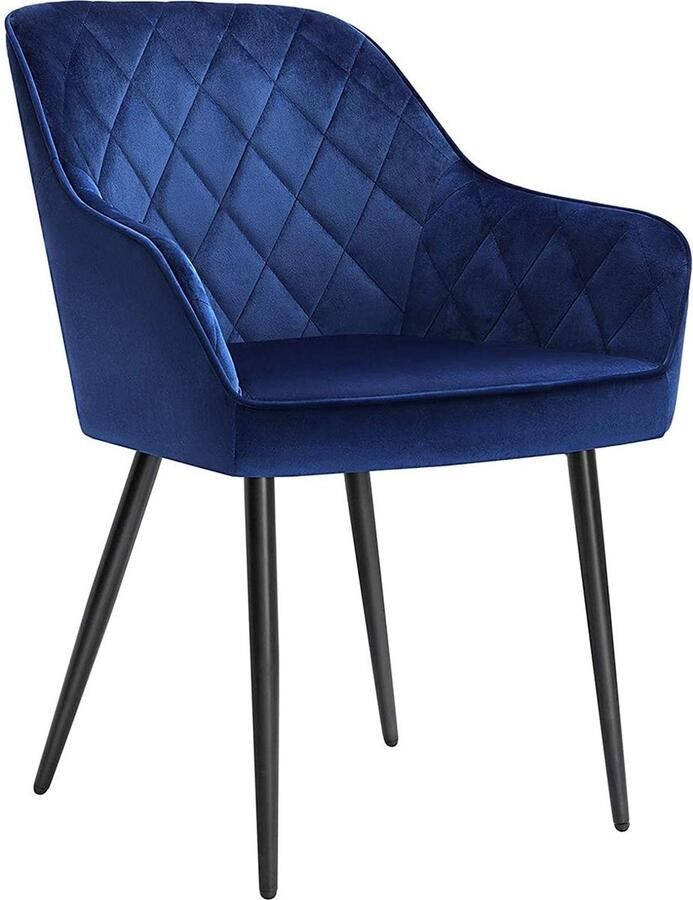 Meubel Gigant eetkamerstoelen Keukenstoelen Stoelen Set van 2 Met armleuningen blauw