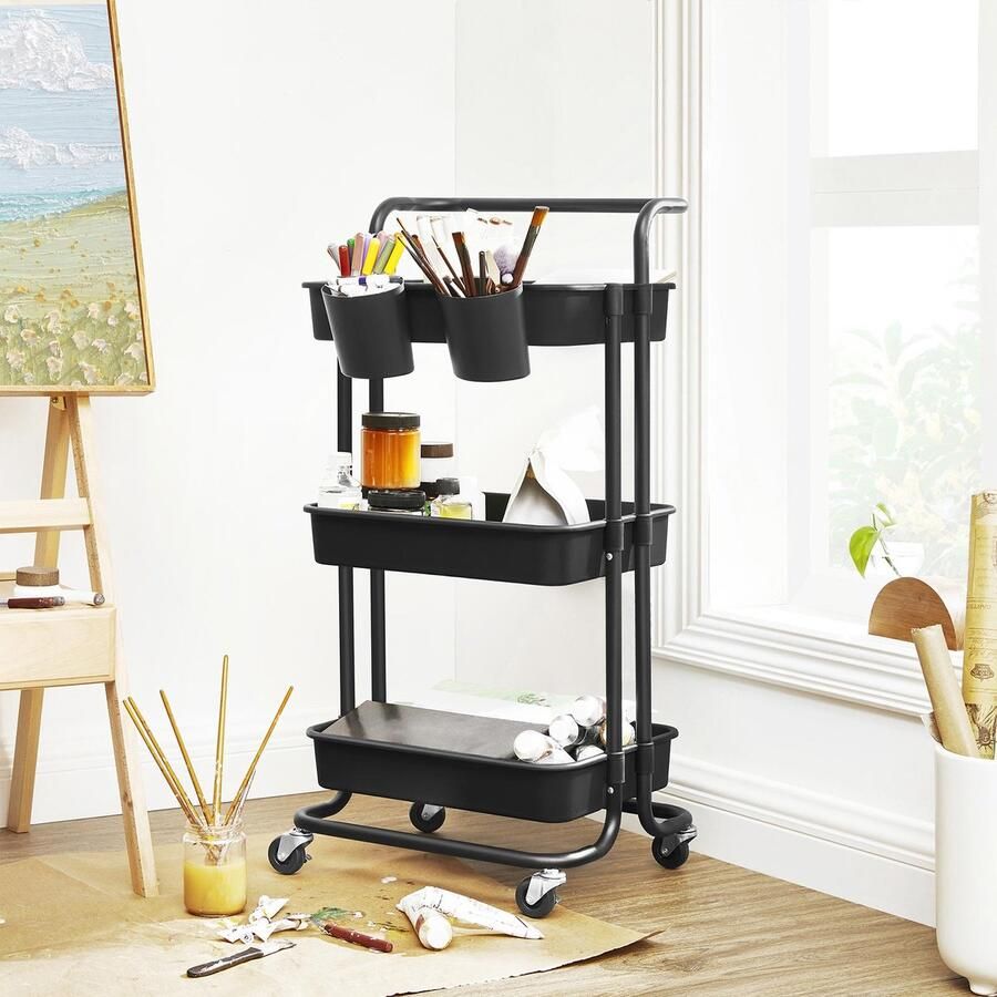 Meubel Gigant Keukenrek Trolley 3 niveaus Zwart - Foto 2