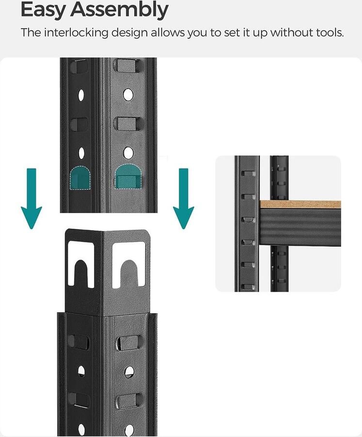 Meubel Gigant Stellingkast Set van 2 Verstelbare planken 200 cm hoog