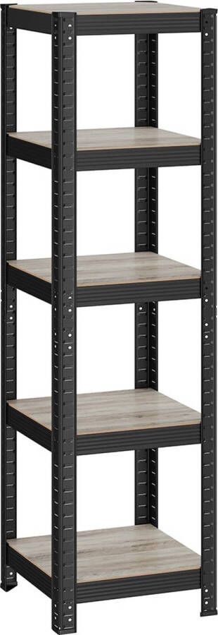 Meubel Gigant Opbergkast Kleine stellingskast Verstelbare planken 5 Planken Zwart - Foto 2