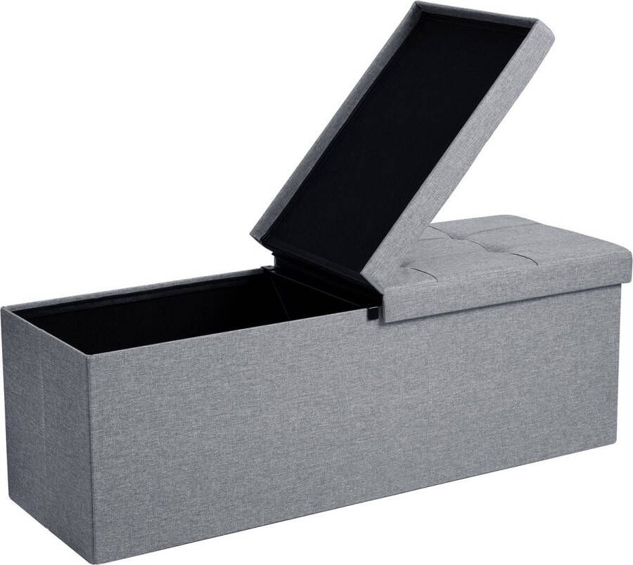 Meubel Gigant Opbergkist Bank met klapdeksel 110 cm Lichtgrijs