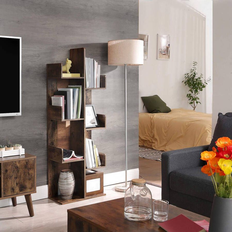 Meubel Gigant Staande kast plankenkast Met 8 planken Van hout Bruin