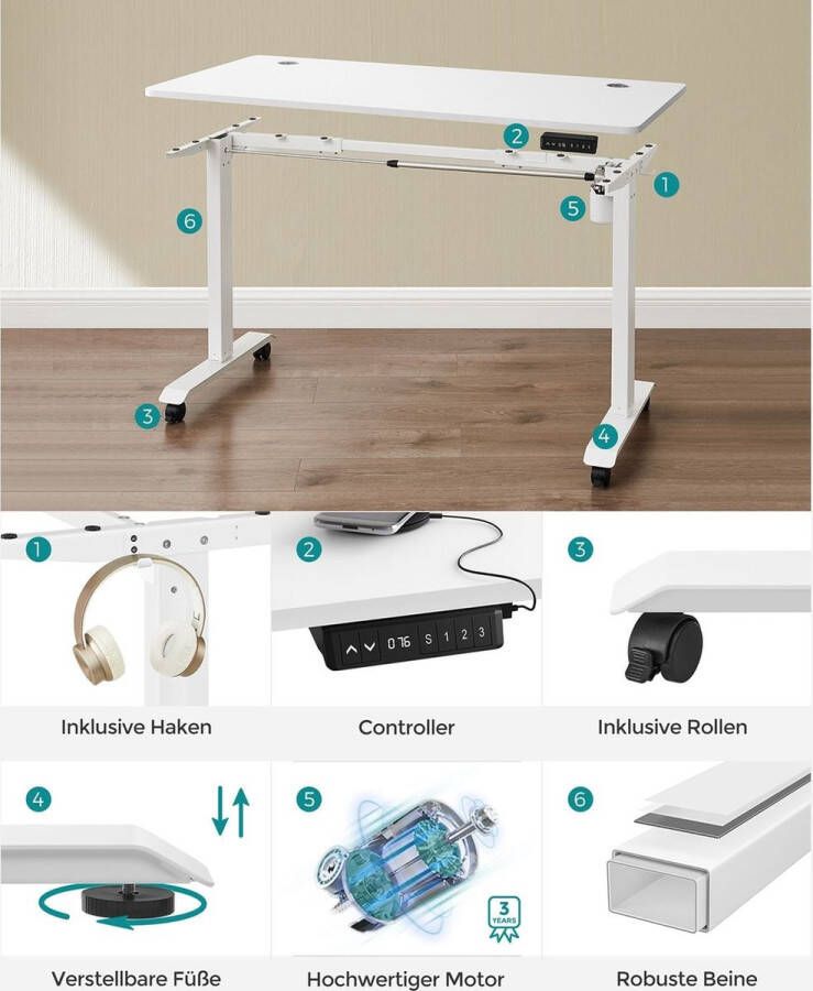 Meubel Gigant Zit sta Bureau frame In hoogte verstelbaar bureau frame Elektrisch Zwart