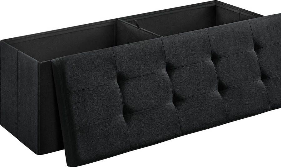 Meubel Gigant Zitkist Bank met deksel Max draagvermogen 300KG 110 x 38 x 38 cm Zwart