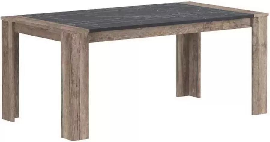 MEUBEL Oldebroek Eettafel 180cm Hout Donkergrijze topblad Industrieel