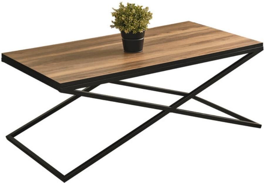 Meubel Sofa Meubelsofa-Venedik metalen poten walnootfineer salontafel - Foto 2