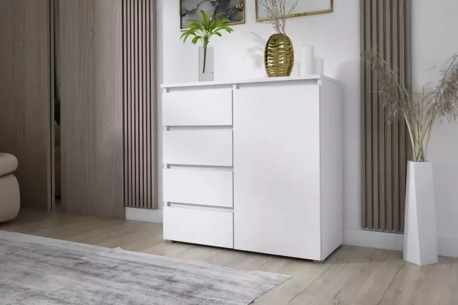 Meubel Square Dressoir MODIS 90cm Wit Moderne commode